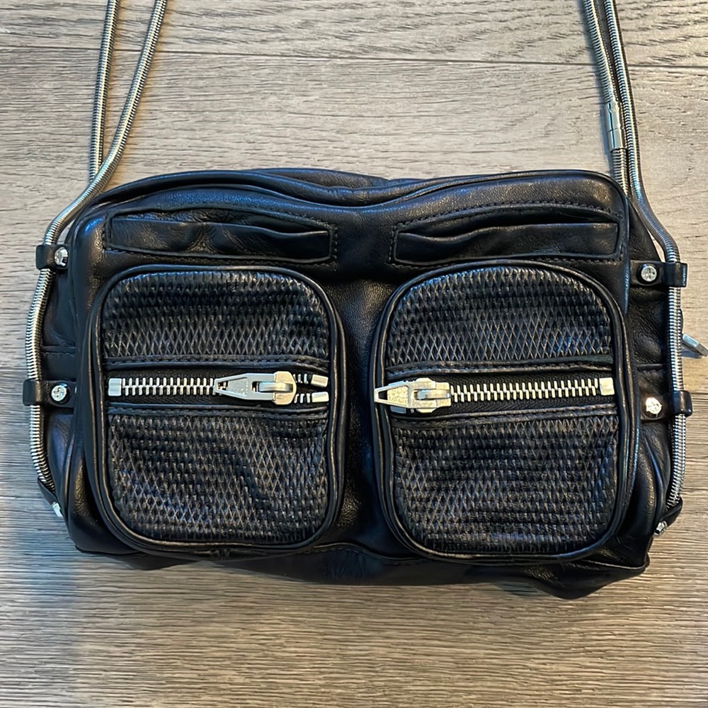 Alexander Wang black leather chain shoulder bag